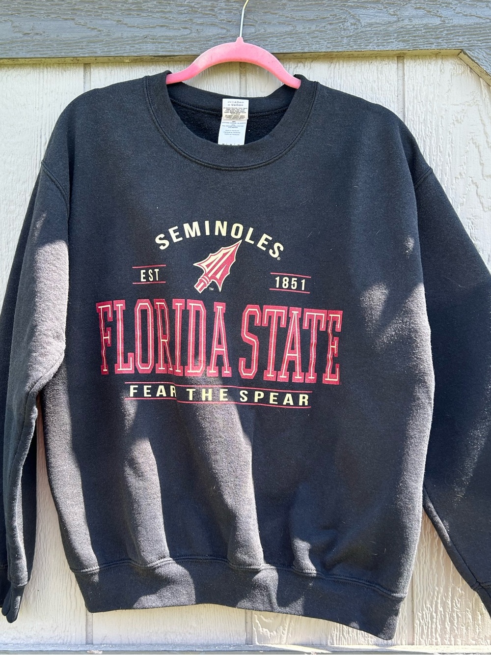 Gildan Florida State Seminoles Black Essentials Fleece Pullover Sweatshirt